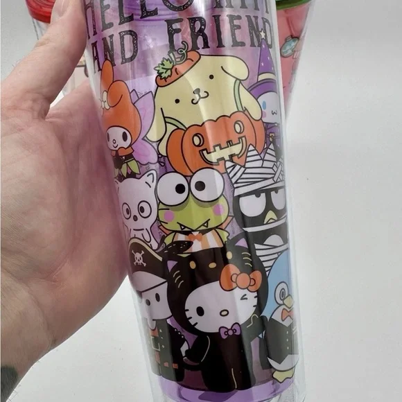 LOT OF 5 Hello Kitty Tumbler Cups New Gift Christmas Halloween Sanrio Cartoon - Picture 8 of 12